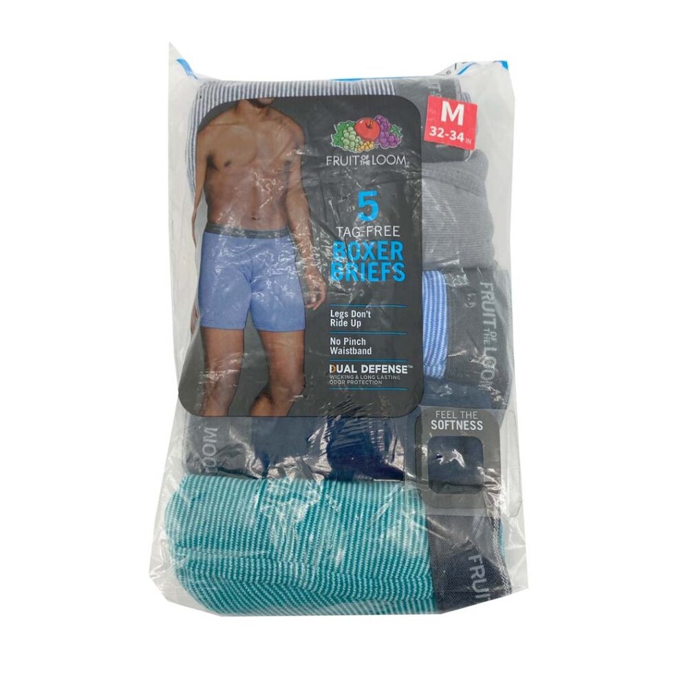 Fruit of the Loom Men's Boxer Briefs: 5 Pairs / Size Medium  **NEW
